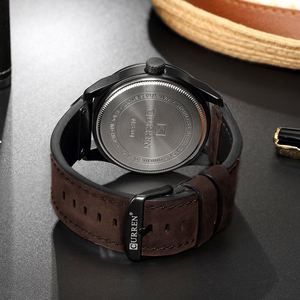 CURREN 8301 <span class=keywords><strong>Orologio</strong></span> al Quarzo <span class=keywords><strong>da</strong></span> Uomo Nero di Tendenza con Cinturino in Pelle PU Impermeabile con Display Data <span class=keywords><strong>Orologio</strong></span> Business Design in Cina - Product Image 5