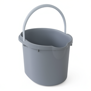 Cubo Ovalado Portátil de PP de 15 Litros, Color Gris, para Limpieza y Almacenamiento - Product Image 3