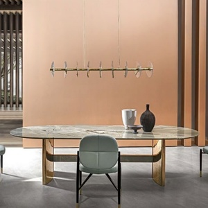 Mesa de comedor de mármol de piedra de lujo Normcore italiano Muebles naturales para el hogar o el hotel - Product Image 3