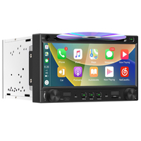 SEMAITU Autoradio double DIN 6,8 pouces à écran tactile pour tableau de bord, avec Carplay sans fil, Android Auto, charge rapide et DSP