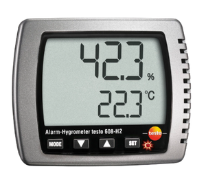 Testo 608-H2 <b>Desktop</b> Thermo-Hygrometer, High Accuracy 2% RH, LED Alarm on Threshold Exceedance Dew Point Calculation & Display - Product Image 1