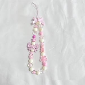 Chaîne de téléphone à pendentif en forme d'ours rose INS avec perles pour <span class=keywords><strong>iPhone</strong></span>, cordon de suspension tendance pour femmes, cordon anti-perte, bijou, breloque, sangle, cadeau - Product Image 2