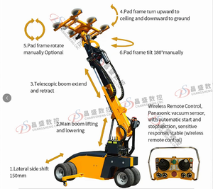 Elevador de Vidrio al Vacío Chagsheng con Ventosas, Ventosa Eléctrica, Elevador Robótico al Vacío, Robot Aspirador con Giro de 90 y Rotación de 360 - Product Image 6