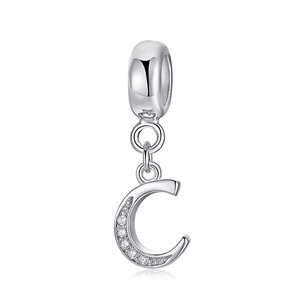 S925 sterling silver iniziale A-Z ciondola zircone 26 lettera di fascino del pendente di alfabeto Inglese branelli di fascino per il braccialetto <span class=keywords><strong>e</strong></span> la <span class=keywords><strong>collana</strong></span> - Product Image 3