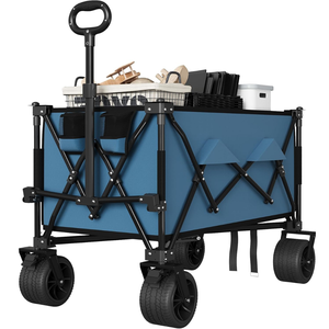 Offre Spéciale robuste 600D Oxford tissu stockage extérieur Camping Wagon chariot quatre roues pliable tout-terrain panier 3 ans - Product Image 1