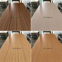Feuille stratifiée PVC finition mate grain de bois 1220x2440mm pour stand d'exposition, présentoir, aménagement de magasin, commande en gros