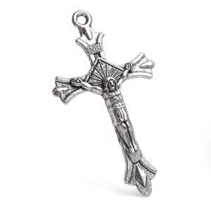 Metal de aleación católica, <span class=keywords><strong>crucifijo</strong></span> de 41x25mm <span class=keywords><strong>para</strong></span> la fabricación de joyas de <span class=keywords><strong>Rosario</strong></span>, colgante de Cruz - Product Image 1