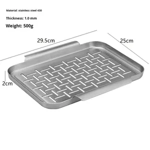 不锈钢方形烤盘蔬菜煎锅无涂层气体感应跨境独家烧烤工具 - Product Image 3