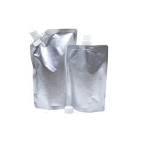 Pochette souple portable en aluminium avec bec verseur, durable, argentée, 300ml 500ml 1000ml pour détergent
