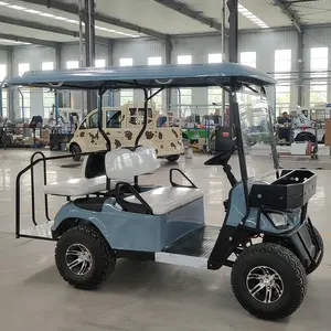 2023 Classic vintage golf carts electric 4 wheel drive 4 seat club car buggy with 2+2 seat 48V Lead acid battery