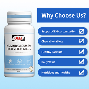 Tabletas de Triple Acción con Vitamina D, Calcio y Zinc, Mantenimiento de la Salud Ósea, Alta Absorción, Fórmula Saludable, Servicio OEM - Product Image 3