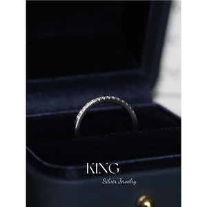 Bague en argent pour femme, 28 cm, sertie de demi-diamants, pour un usage quotidien - Product Image 3