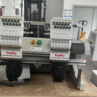 Máquina de Bordar Plana Automática de 2 Cabezales, 400x500mm, 15 Agujas, 1200 RPM, Uso Doméstico, Nuevo Motor, Larga Vida Útil