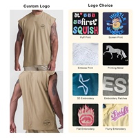 JL0620A kaus Tank Top katun pria, baju atasan katun cetakan layar tanpa lengan ukuran besar