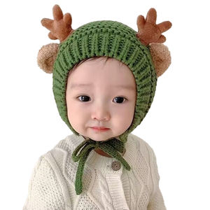 Con Deer Horn Baby Beanie Bordado Sombreros personalizados 3D Bordado Carta Logo Trucker Hat - Product Image 6