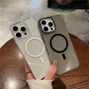 High Clear Magnetic <b>PC</b> Phone Case for iPhone 16 Pro Transparent <b>Wireless</b> Charge Cell Phone Case for iPhone 16 15 14 13 12 - Product Image 3