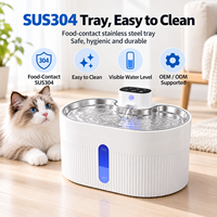 Fontaine à eau sans fil pour chats et chiens, compatible CE FCC RoHS UKCA PSE, prise en charge OEM ODM, pour maisons multi-animaux, avec séparation eau-électricité