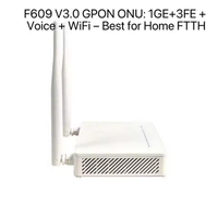 JUQU ONU ONT GPON F609 V3.0 Bekas Hemat Biaya, 4FE WiFi 300Mbps 2.4GHz 5dBi SC UPC Peralatan Fiber Optik FTTH Modem Rumah