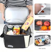 Sac isotherme de pique-nique de grande capacité, réutilisable, écologique, résistant à l'eau, minimaliste, tendance estivale, pour le stockage des aliments