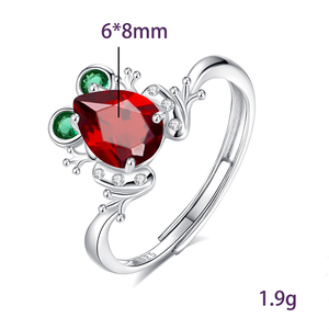 Personalized Water drop Colorful Gemstone <b>Frog</b> Adjustable <b>Rings</b> Simple 925 Sterling Silver 6*8mm Pear Cut Natural Stone Jewelry - Product Image 6