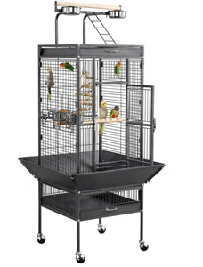 Bán Buôn Giá Rẻ Giá Dây Kim Loại Pet Sliver Chim Màu Đen Parrot Lồng Ngoài Trời Lớn Parrot Lồng - Product Image 6