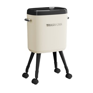 Trash Can Cylindrical Large Capacity Portable With Lid For Kitchen Living Room Indoor Use - Product Image 2