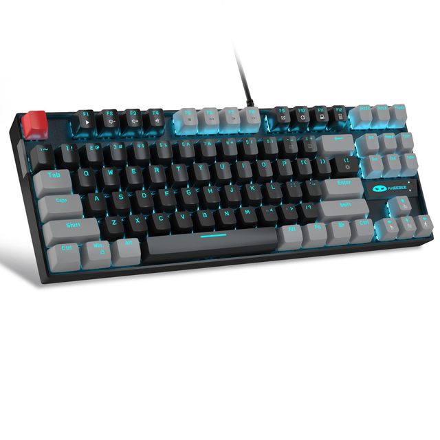 OEM ODM 75 Mechanical Gaming Keyboard Red Switch LED Blue Backlit 87 Keys Compact TKL Wired Computer Keyboard for Windows Laptop