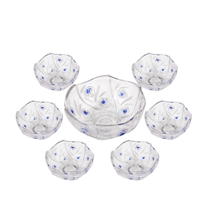 ชุดชามแก้วตกแต่งลา<span class=keywords><strong>ย</strong></span>ดอกไม้<span class=keywords><strong>สีชมพู</strong></span> 7 ชิ้น สำหรับใส่ไอศกรีมหรือผลไม้ เหมาะสำหรับใช้ในครอบครัว - Product Image 4