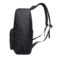 Simple Fashion College Daily Sac à dos noir Nylon Oxford Sac d'école pour adolescents Sac à dos avec logo personnalisé
