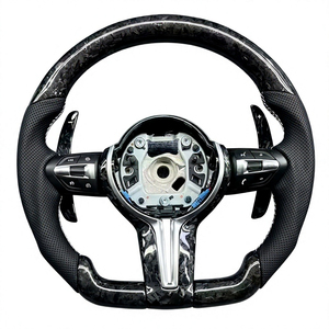 Volant <span class=keywords><strong>sport</strong></span> 3 branches en fibre de carbone <span class=keywords><strong>noir</strong></span> brillant pour modèles BMW Série 1-7, Série X, M - Amélioration intérieure - Product Image 3