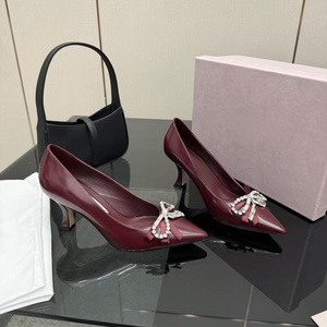 Jimmy Crystal Bow Embellished Mid Heel Pumps for Women Pointed Toe Slip On <b>Shoes</b> for Formal Occasions and Date Nights Chooing - Product Image 2