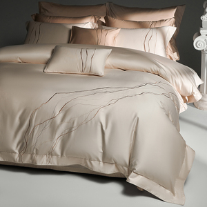 Bộ ga trải giường bốn món cao cấp phong cách mới 700TC, chất liệu cotton Ai Cập, họa tiết đá cẩm thạch sang trọng, bán buôn từ nhà máy - Product Image 1