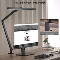 Lampe de bureau LED compacte pour écran unique, éclairage de bureau à faible consommation, bras réglable, lampe à pince pour lecture, étude, maison