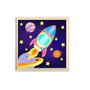 儿童钻石画卡通模型动物系列七彩霸气火箭DIY益智5D玩具装饰画