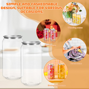 Customizable PET Jar Beverage Can Aluminum Lid Different Sizes 250ml 350ml 500ml <b>Plastic</b> Cups for Juice Bubble <b>Tea</b> Custom Logo - Product Image 2