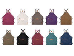 Grembiule in tela di cotone resistente personalizzato con logo per uomo e donna, all'ingrosso per giardinaggio, cucina, pittura, bar - Product Image 5