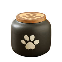 Urne funéraire carrée en céramique de 500 ml, fait main, avec empreinte de patte, hermétique, biodégradable, pour cendres d'animaux, design moderne et épuré, la plus vendue
