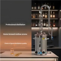 Alambic automatique en cuivre, tour de distillation à 4 étages, équipement de fabrication d'alcool et de spiritueux en cuivre pur et acier inoxydable, 20, 30, 60L