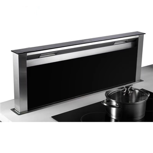 Hotte de cuisine îlot escamotable intégrée avec boîtier en acier inoxydable et débit d'air de 25m³/min pour cuisine ouverte - Product Image 1
