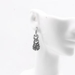 Aros tipo huggie personalizados para hombre, de acero inoxidable 316L, hipoalergénicos, con dije de rosa, cadena cubana, estilo vintage, punk, gótico, para hombre. - Product Image 4