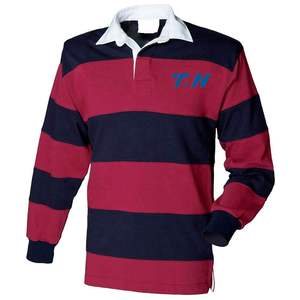 Polo Rugby Vintage Personnalisé à Rayures Cousues pour Homme Maillot Rugby à Manches Longues Brodé en Tissu Teinture Sèche Fraîche pour Homme - Product Image 2