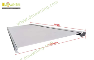 Auvent rétractable motorisé moderne de luxe pour l'extérieur, avec cadre en aluminium mural, voile en acrylique, anti-UV, résistant au vent, télécommande - Product Image 3