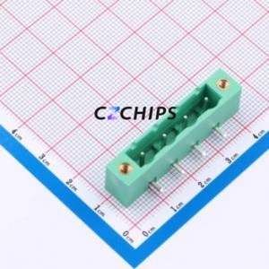 MX2EDGRM-7.62-04P-GN01-Cu-A Plug-in Terminal Block Bent Lead Through Hole,P=7.62mm Board-to-Board / Socket - Closed Screw Fixing - Product Image 1