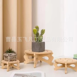 Modern Minimalist Solid Wood Flower <b>Pot</b> Base Natural Color Indoor Plant Stand Home Decor Wooden Potted Plant Rack - Product Image 4