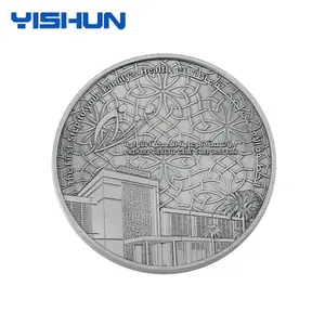 गुआंग्डोंग आपूर्तिकर्ता कस्टम डिजाइन धातु जिंक मिश्र धातु बड़े पुराने प्राचीन चांदी 3 डी प्रचारक उपहार स्मारिका चुनौती सिक्का