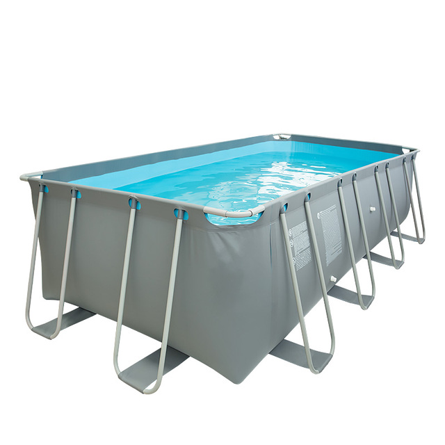 2023 Heavy Gauge Large Size Rectangular Steel Frame Pool with Cartridge Filter Pump