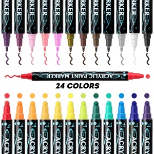 Bolígrafo de pintura acrílica a base de agua de barril de plástico Oem Odm <span class=keywords><strong>para</strong></span> <span class=keywords><strong>porcelana</strong></span> de cuero - Product Image 1