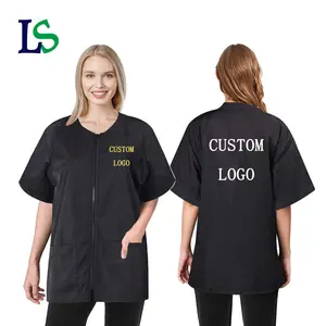 Custom Logo Salon Smock Coat Zipper Hairdressing Beauty SPA Guest Client Gown for Hair Stylists Barbers Groomers Jacket