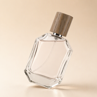 Meilleures ventes : Flacon de parfum de luxe vide en verre, 50ml 100ml, forme octogonale découpée au couteau, avec pulvérisateur à pompe et estampage à chaud, pour diffuseur à bâtonnets