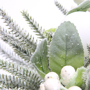 Mini sapin de Noël floqué UMIND avec boules blanches, baies et motif écossais, <span class=keywords><strong>pot</strong></span> de table d'hiver, décoration de maison de style campagnard - Product Image 6